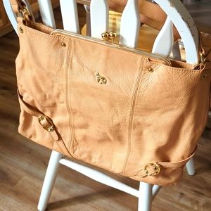 Emma Fox kisslock tote, sand